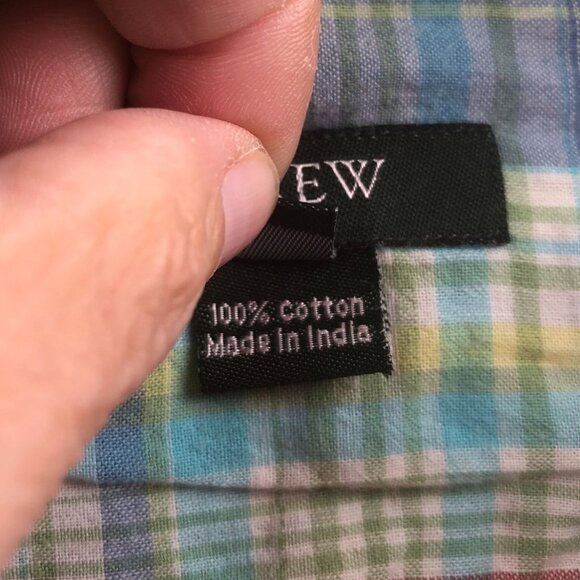 J.Crew Mens Shirt Size XL Plaid Long Sleeve Button Up Green Western Casual Y2K - Picture 6 of 10